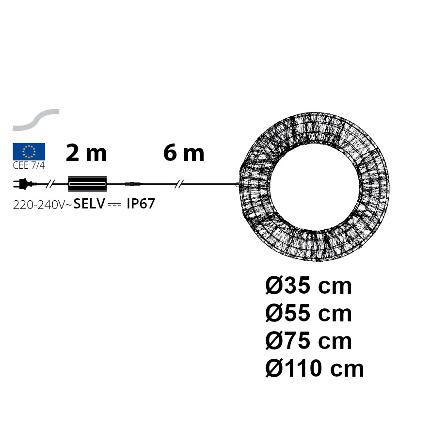 Corona LED 3D 230V IP44