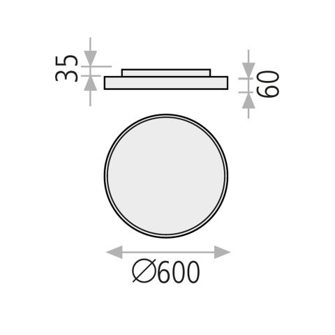 Plafoniera LED dir/ind. Ø60 nero