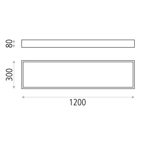 Plafoniera LED 120x30 nero 3000K