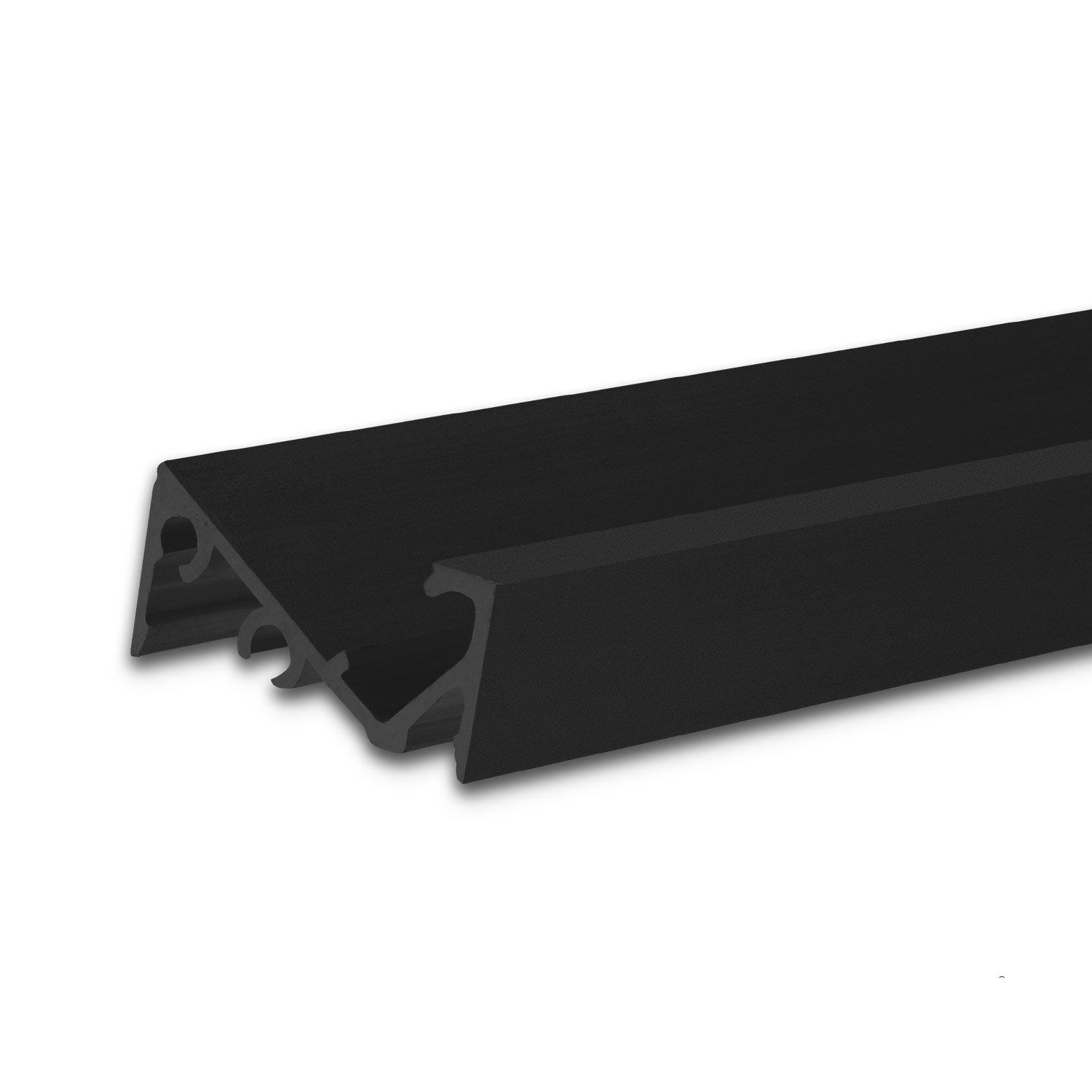 LED Profil 42° Schwarz 21x9,89mm mit Abd. opal