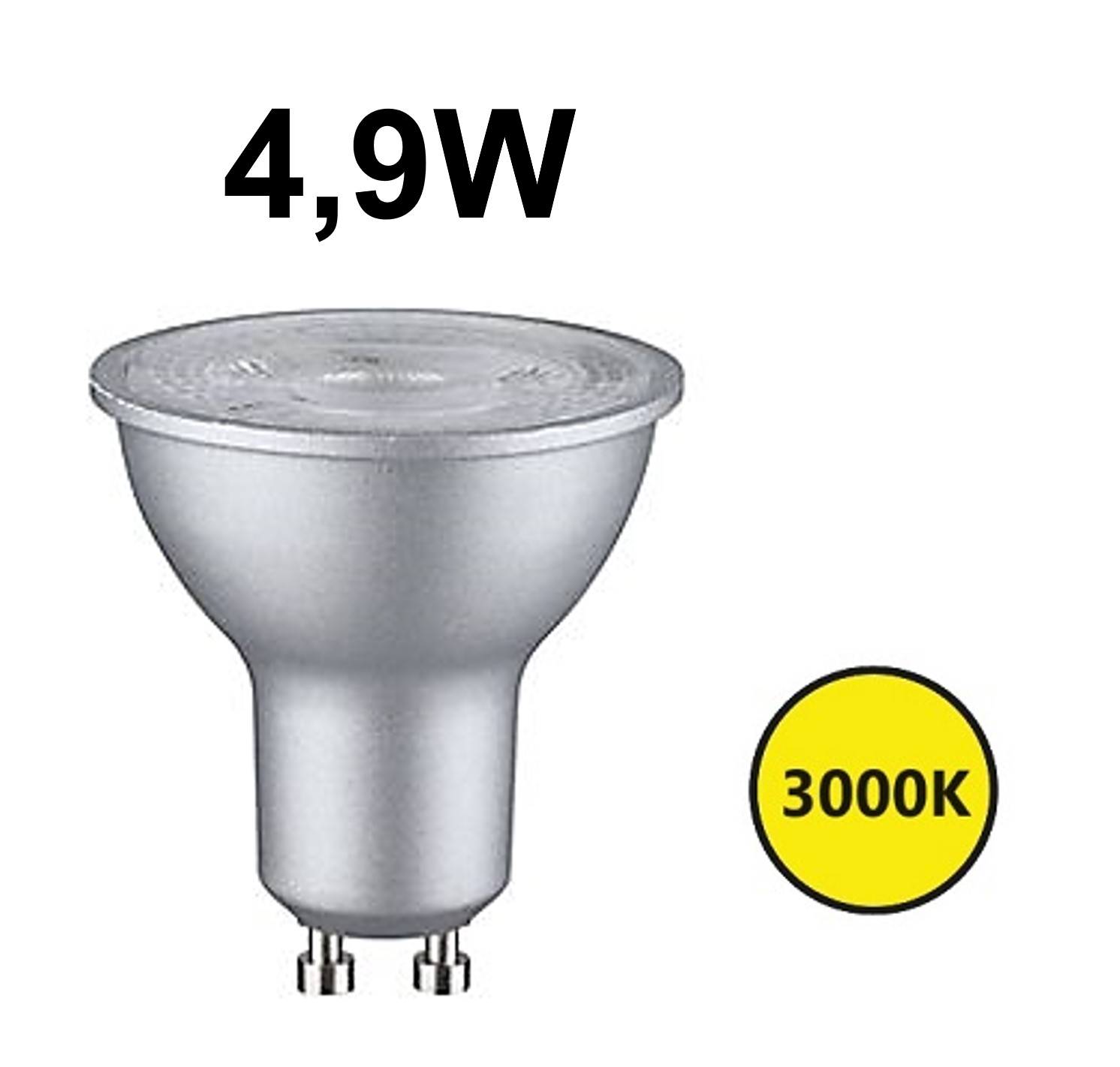 LED GU10 grigio 4,9W 3000K 60°