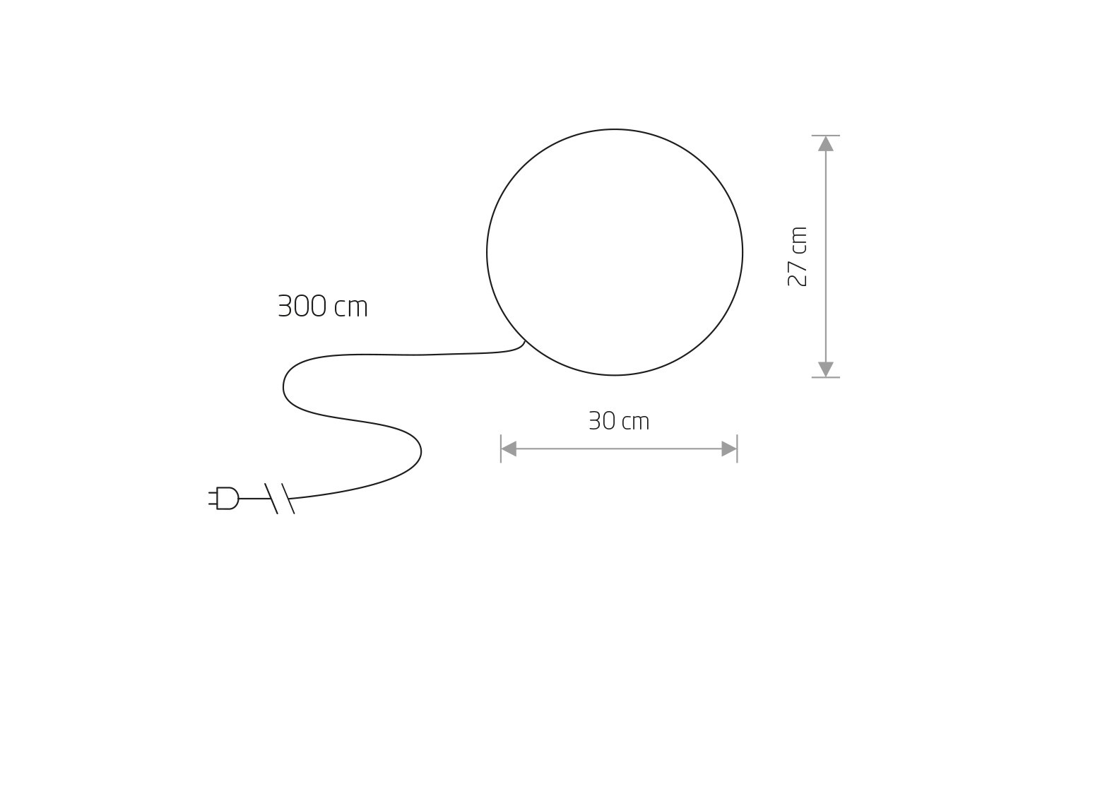 lampada a sfera Ø30cm IP65 1xE27