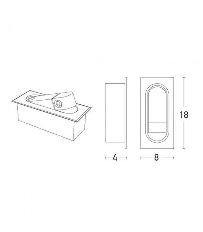 LED Leseleuchte Einbau mit Schalter schwarz