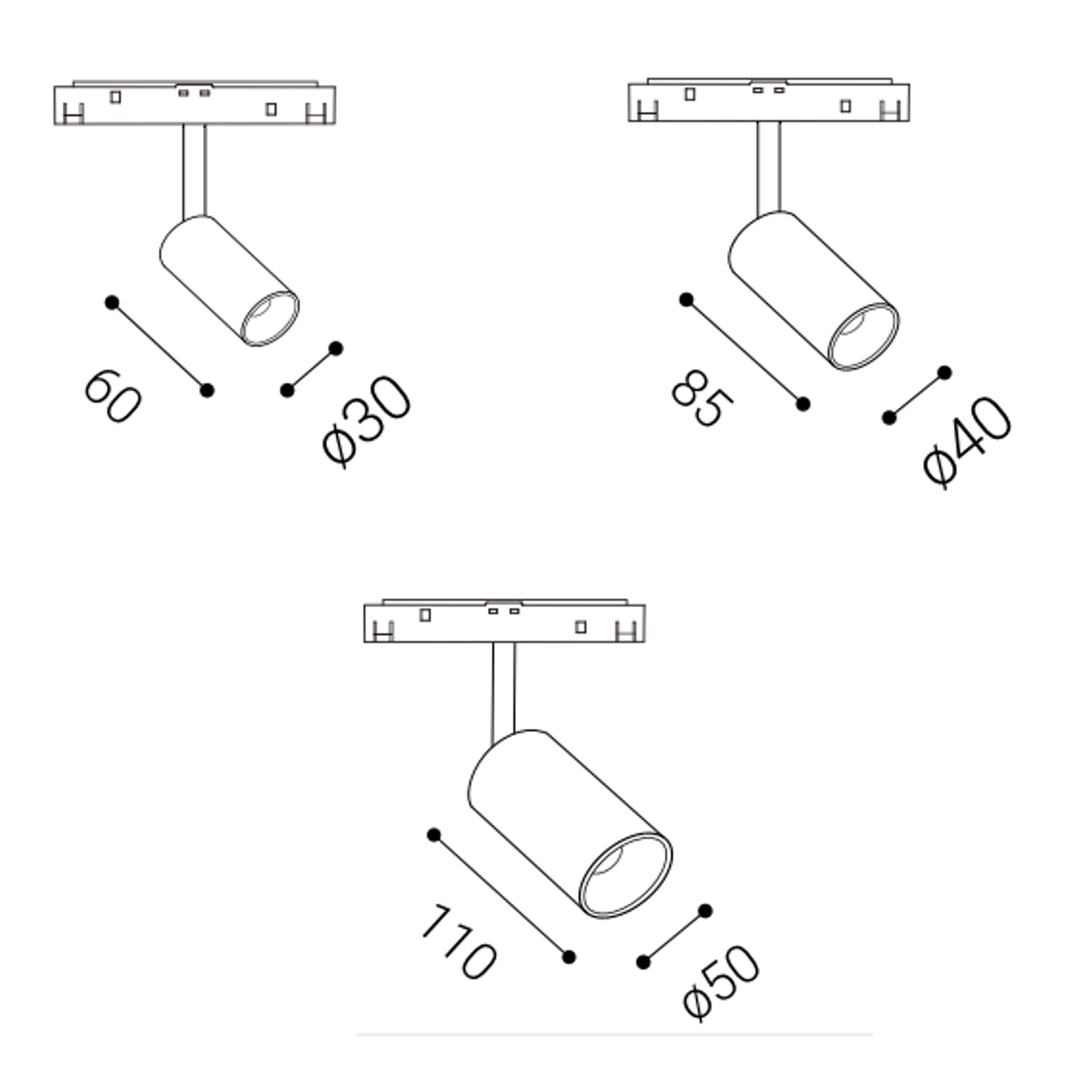 48V-Strahler LED Schwarz