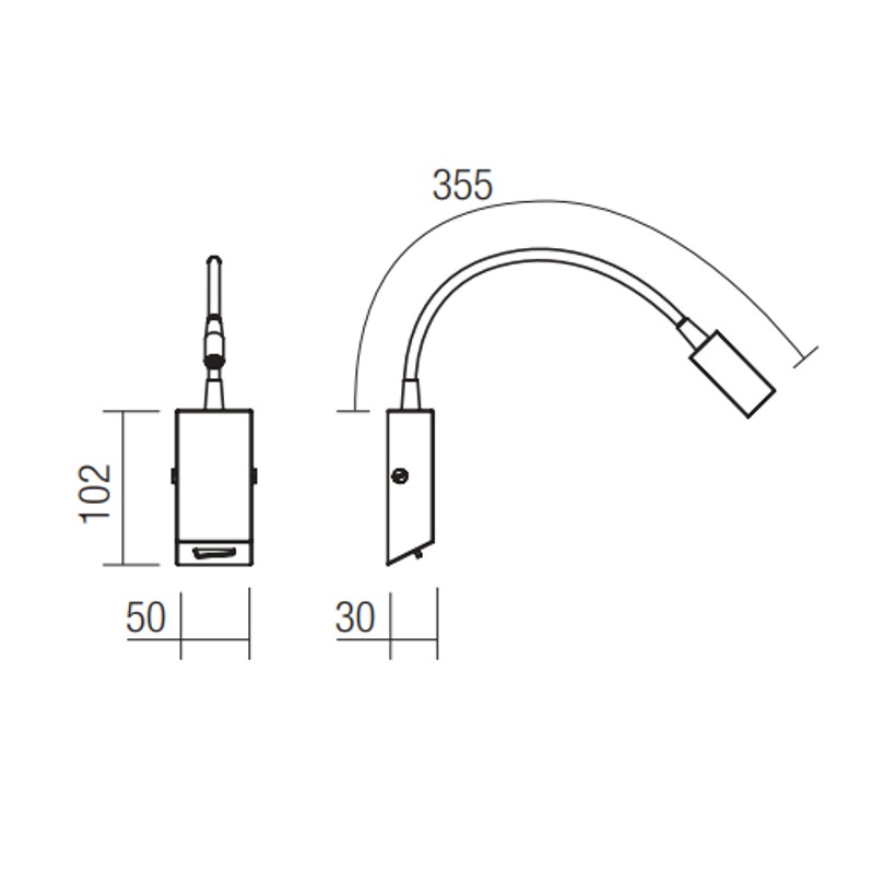 Leseleuchte LED Flexarm Nickel
