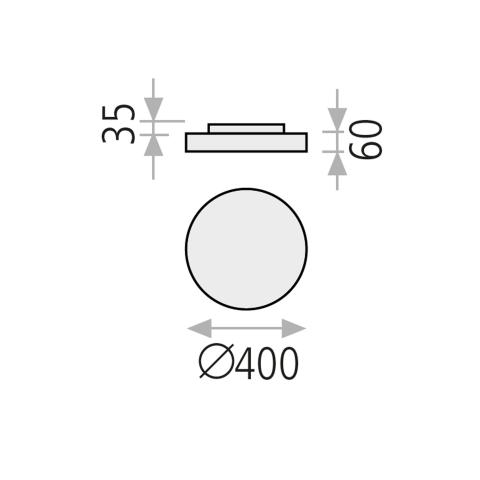 Plafoniera LED dir/ind. Ø40 nero