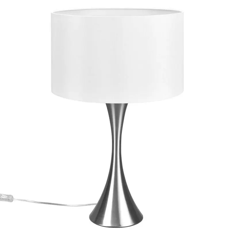 Lampada da tavolo nichel/bianco Ø40cm E27