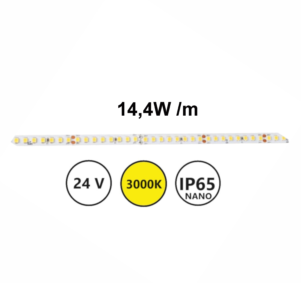 Striscia LED 14,4W 3000K IP65-NANO 24V