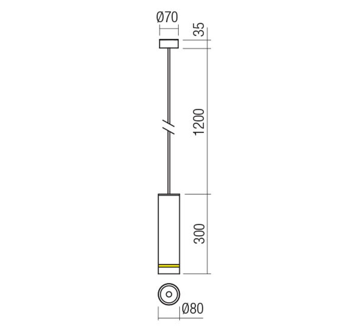 Hängeleuchte LED IP54 Weiß mit Lichtring