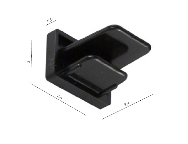 tappo terminale nero rotaia 1PH