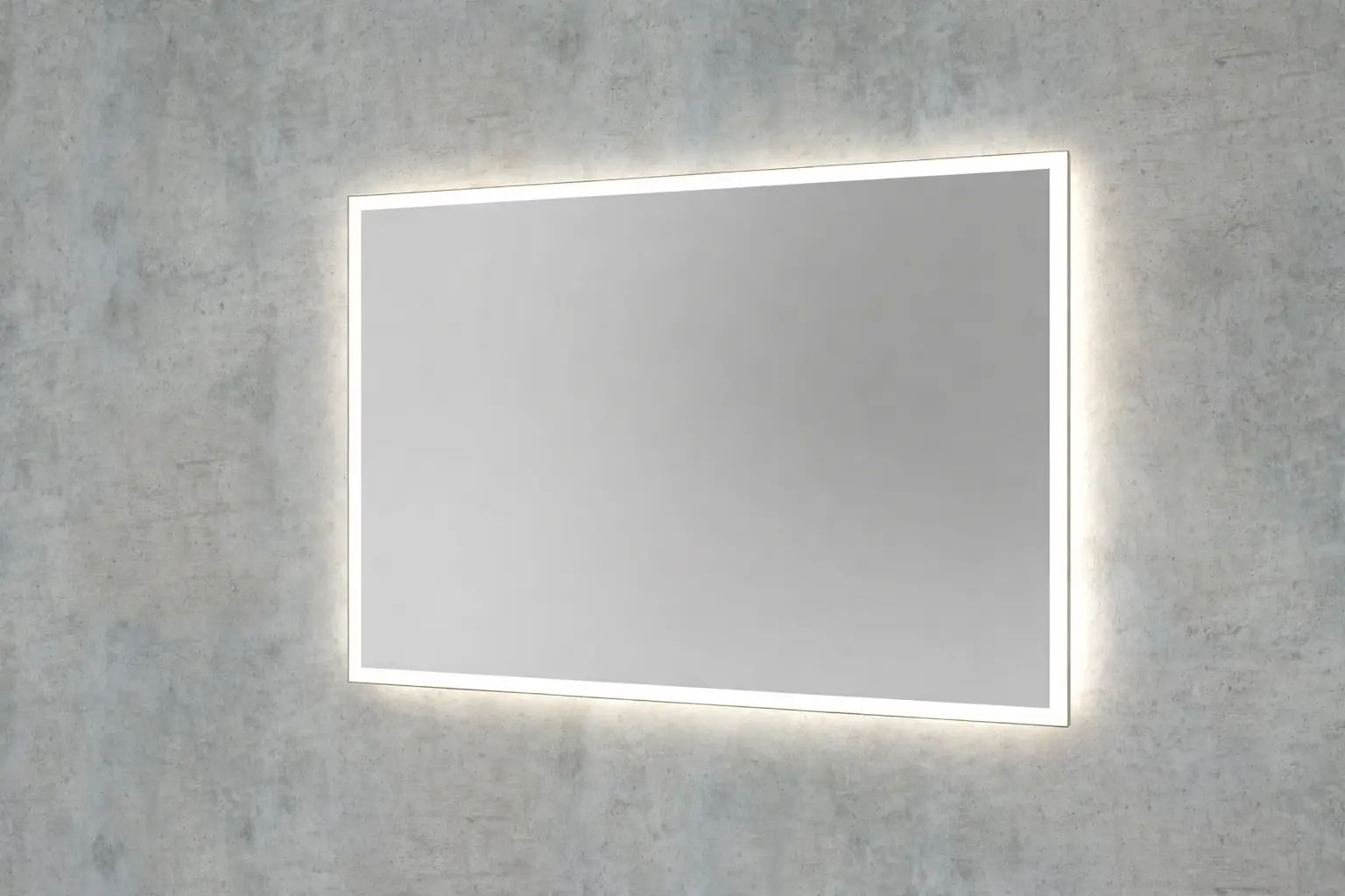 Specchio LED rettangolare con cornice – luce diretta/indiretta