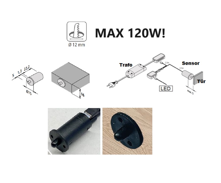 Installazione interruttore contatto porta - sistema plug-in 24V