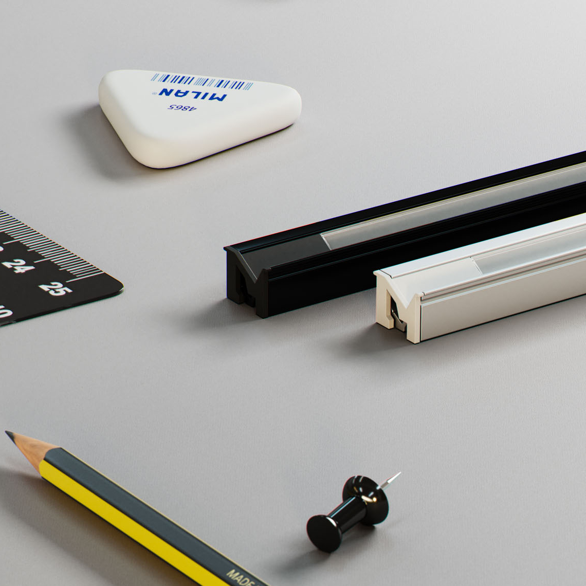 Profilo da incasso LED alu 70° + copertura opale