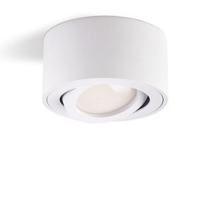 faretto da superficie bianco piatto Ø8x5cm