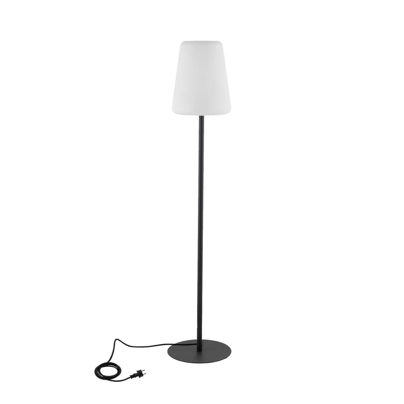 lampada da terra IP44 nero/opale 147cm