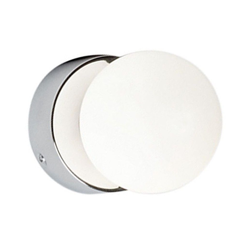 Applique vetro/cromo IP44 Ø8cm