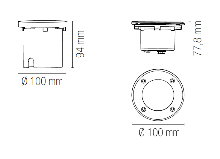 LED incasso pavimento argento 8W 3000K 30° Ø10cm IP67