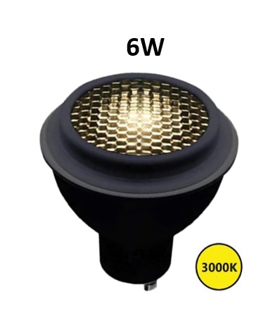 LED GU10 6W 300lm 3000K 60° Wabengitter