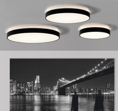 Plafoniera LED dir/ind. Ø80 nero