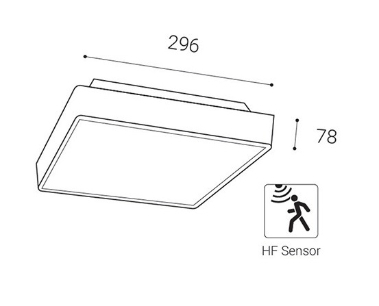 Plafoniera IP65 30x30 con sensore