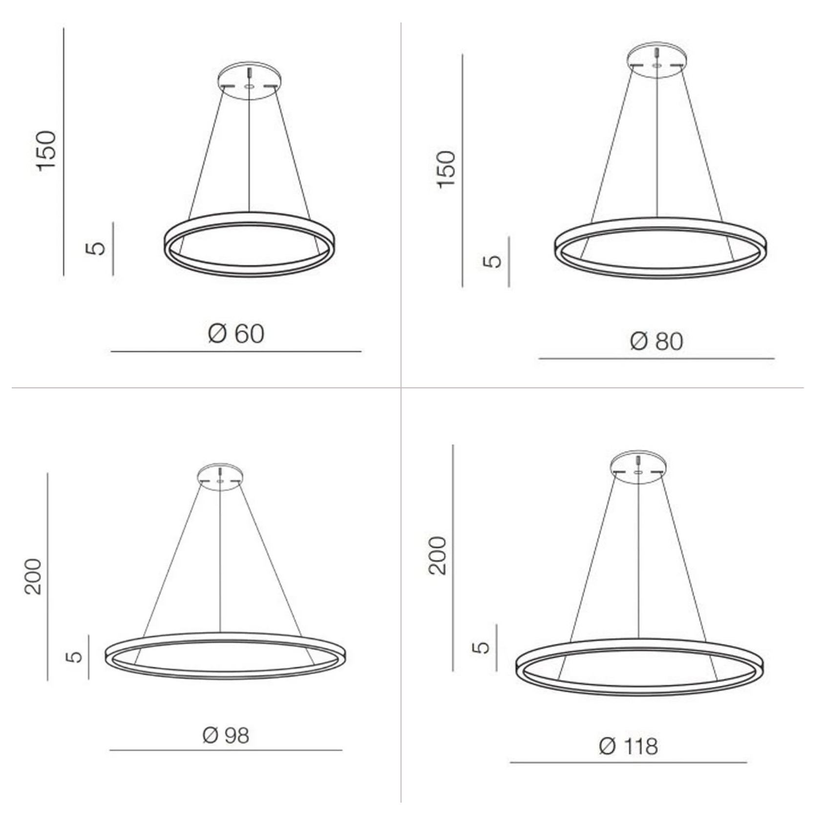 Anello LED Nero TRIAC