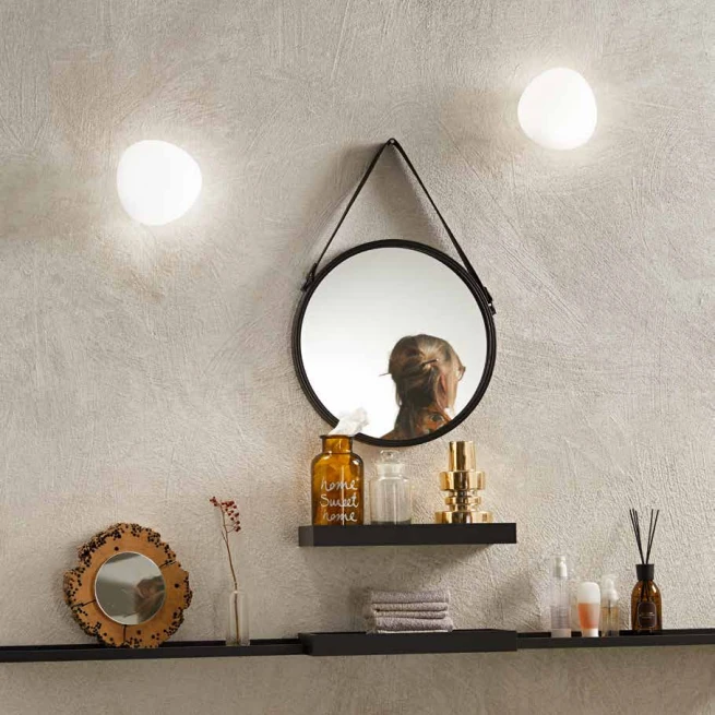 Leuchte IP44 Glas Opal