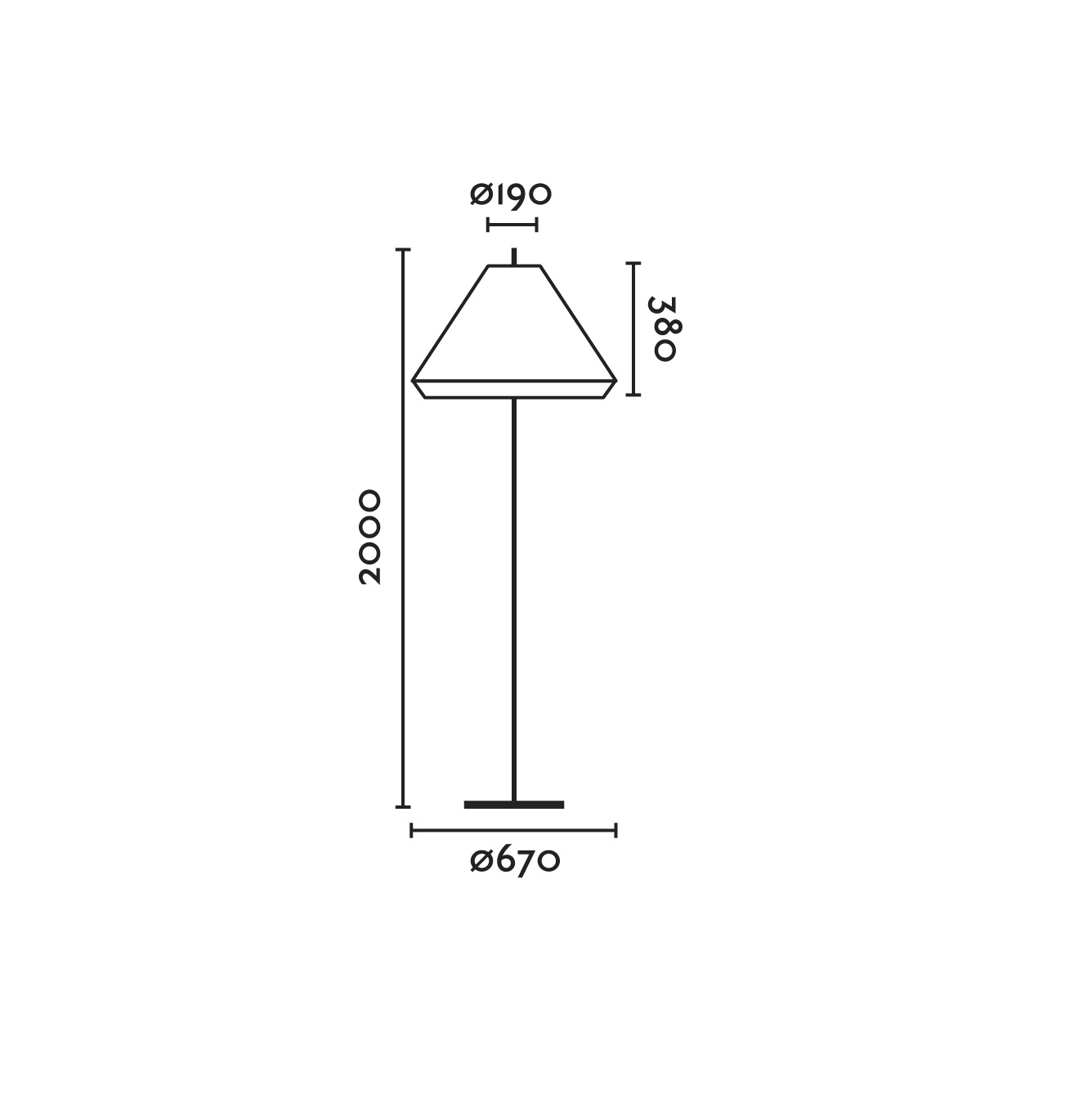 Lampada da terra 195cm Esterno antracite/marrone