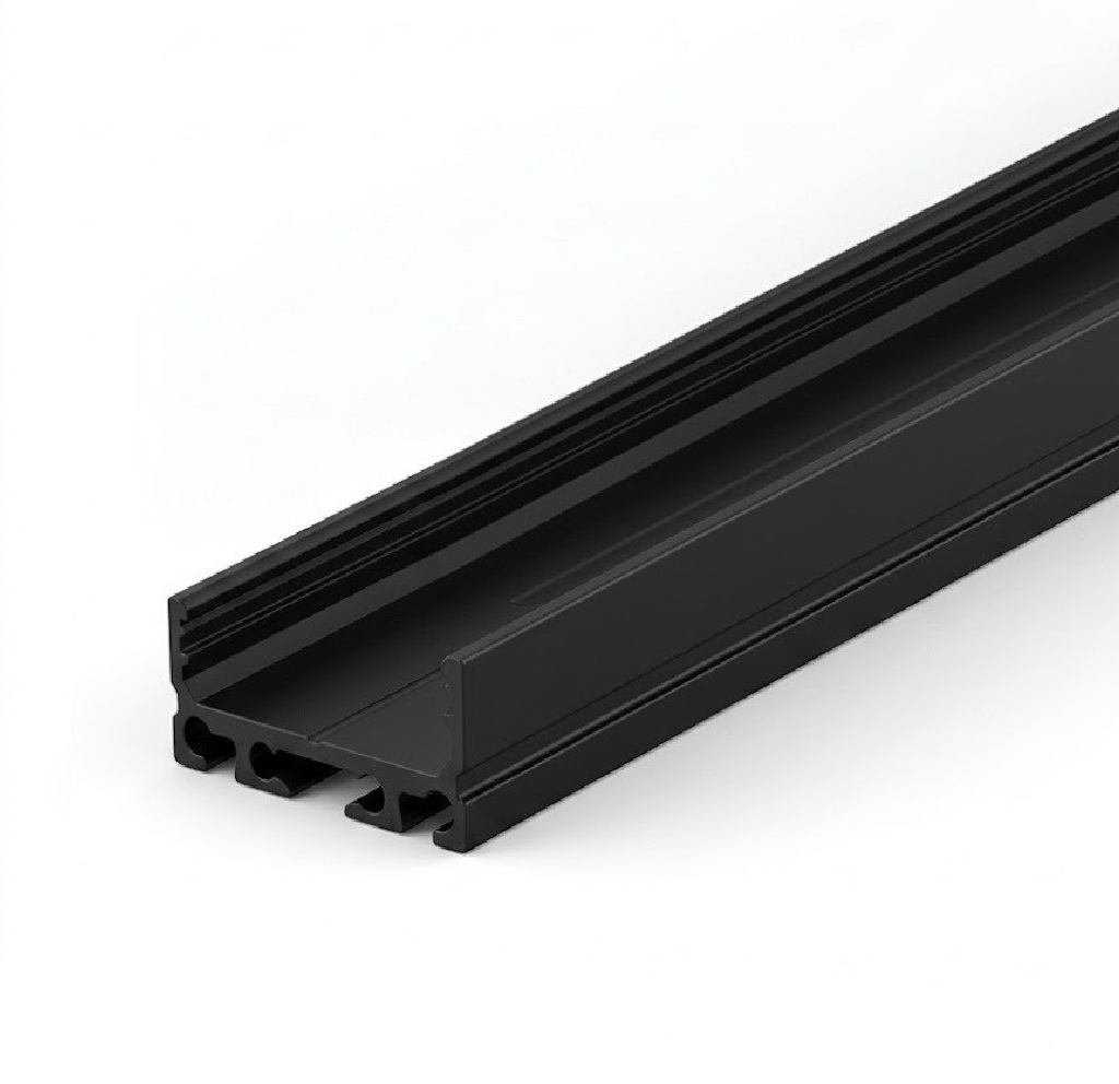 Profilo LED 27×12 mm nero incl. copertura opale