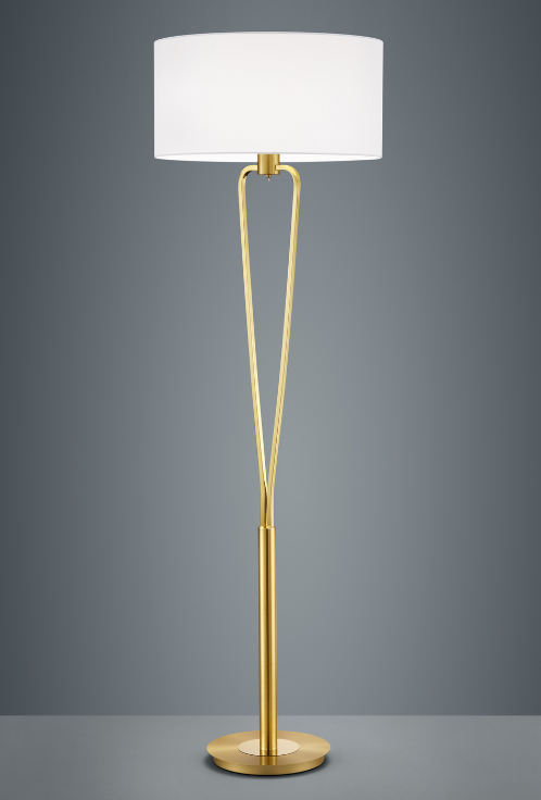 Lampada da terra in ottone/bianco Ø50cm E27