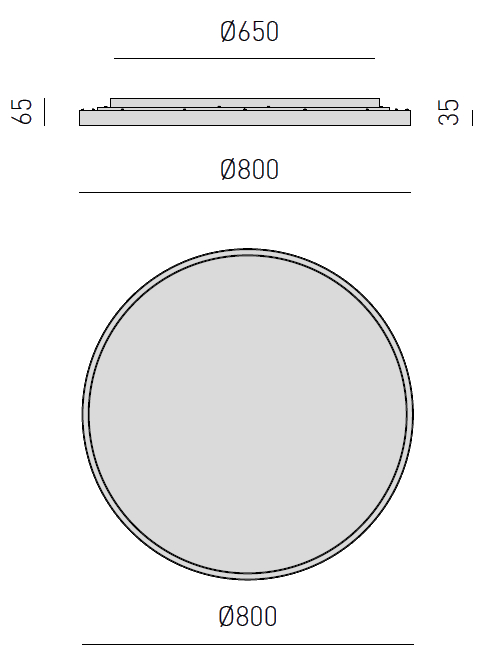 Plafoniera LED Ø80 bianca