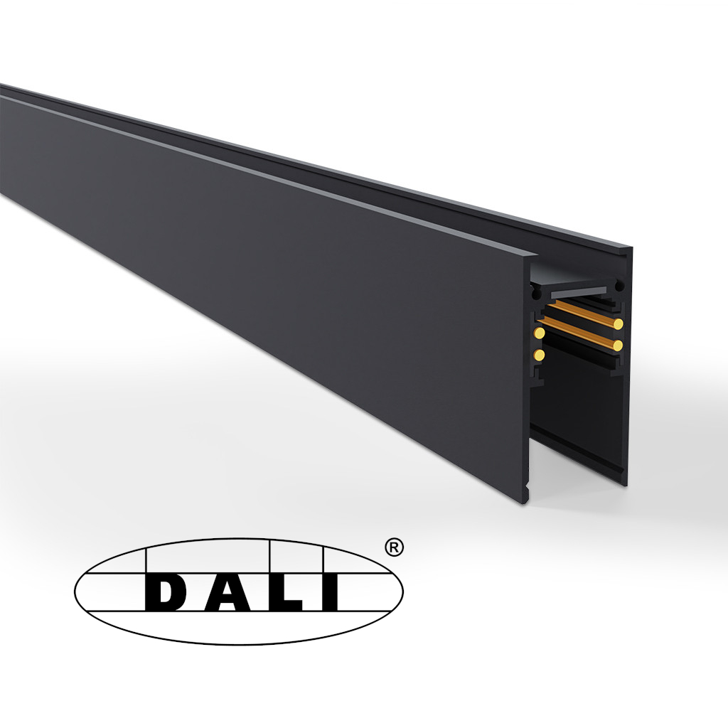 48V-Schiene Aufbau DALI Schwarz 2m