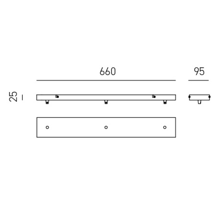 Baldachin 66cm 3-flammig