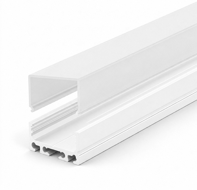 Profilo LED bianco 26,8x11,7 con copertura a U opale