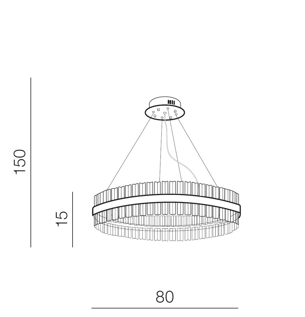 Lampadario LED Ø80 50W 3000K