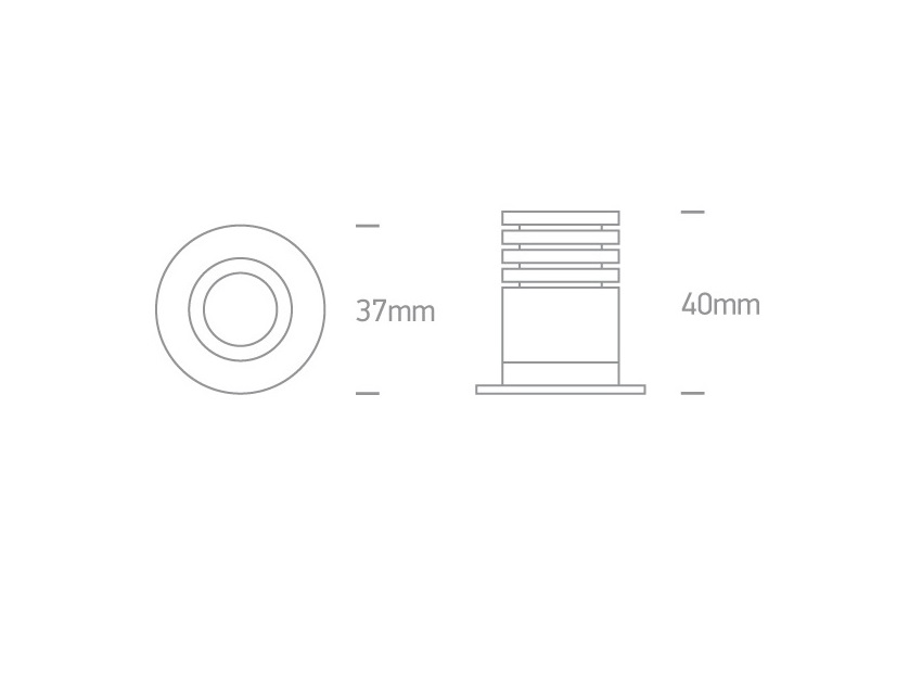 LED incasso IP65 nero/oro 2W Ø37 3000K