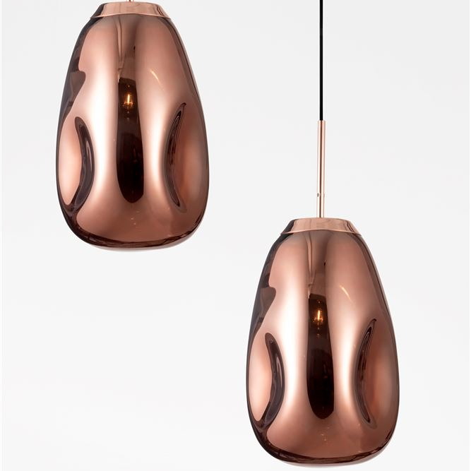 Lampada a sospensione in vetro Ø22 rame