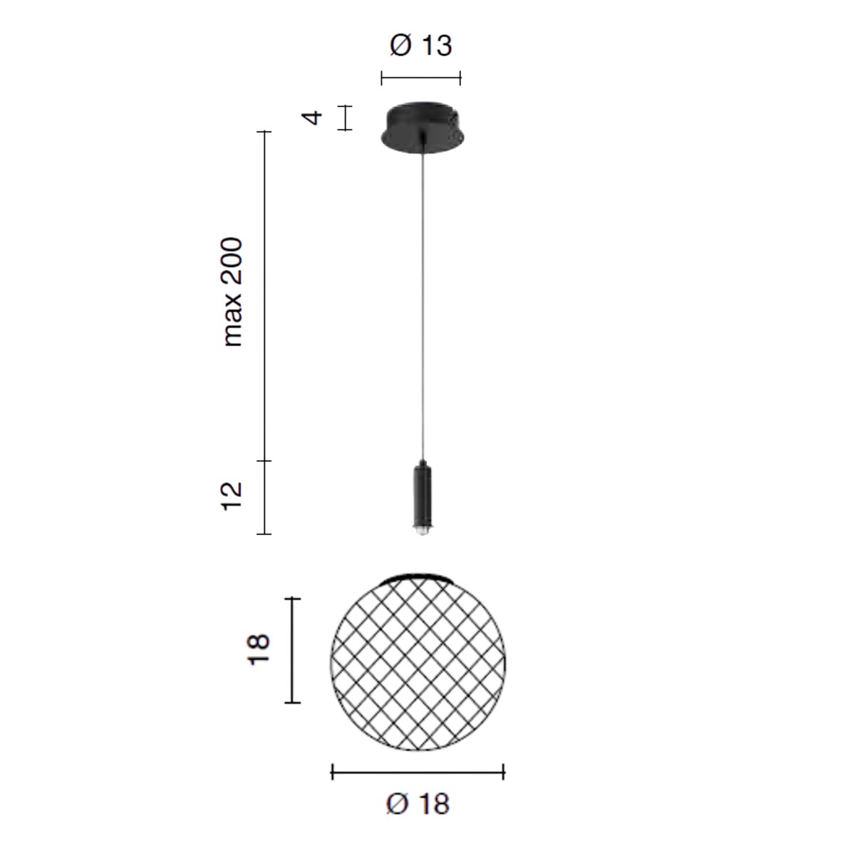 LED Lampada a sospensione Ø18cm