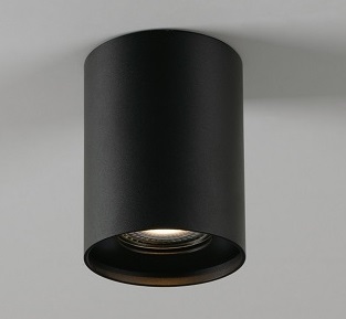 Faretto da superficie GU10 Ø8 nero da incasso