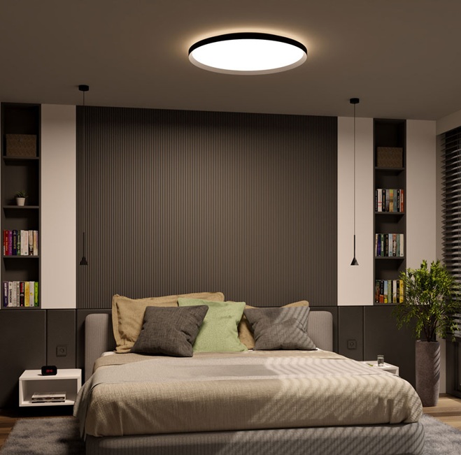 Deckenleuchte LED direkt/indirekt CCT schwarz