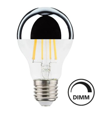 LED E27 A60 Goccia 7W DIM Kopfspiegel Silber
