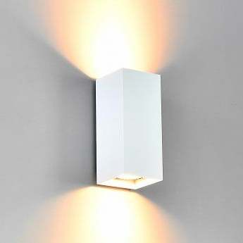 Applique bianca quadrata 2xGU10 dir/ind.