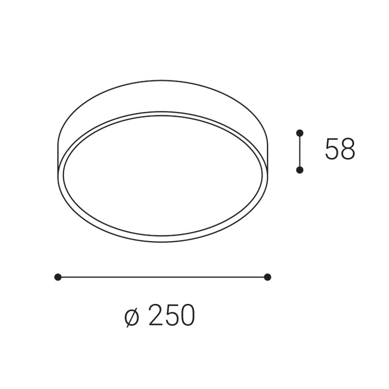 Plafoniera LED IP65 Ø25 bianco 9-18W CCT