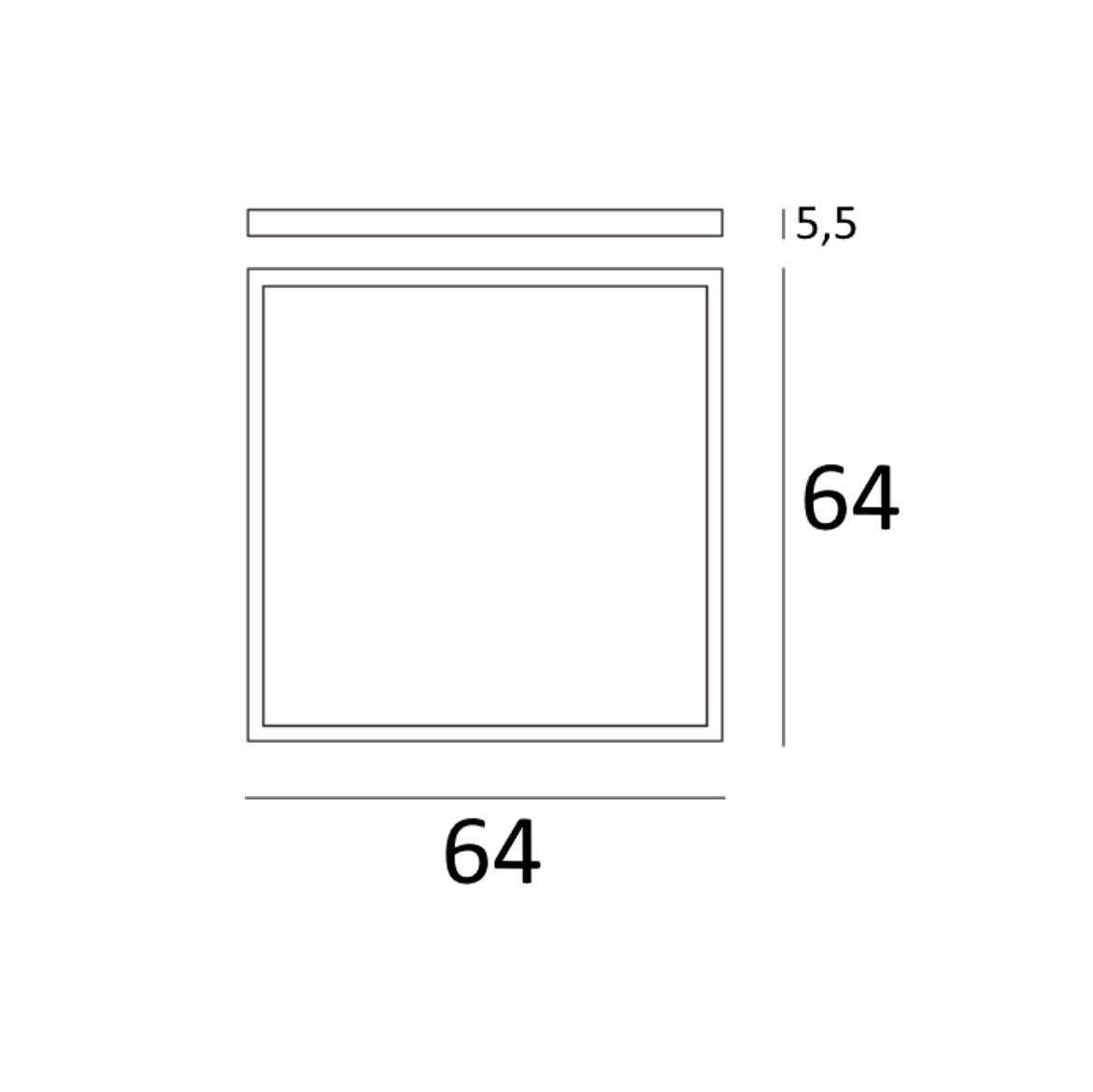 Rasterleuchte LED Aufputz 64x64