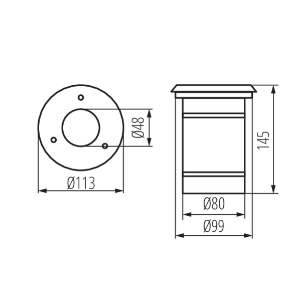 faretto da incasso a pavimento GU10 tondo IP65