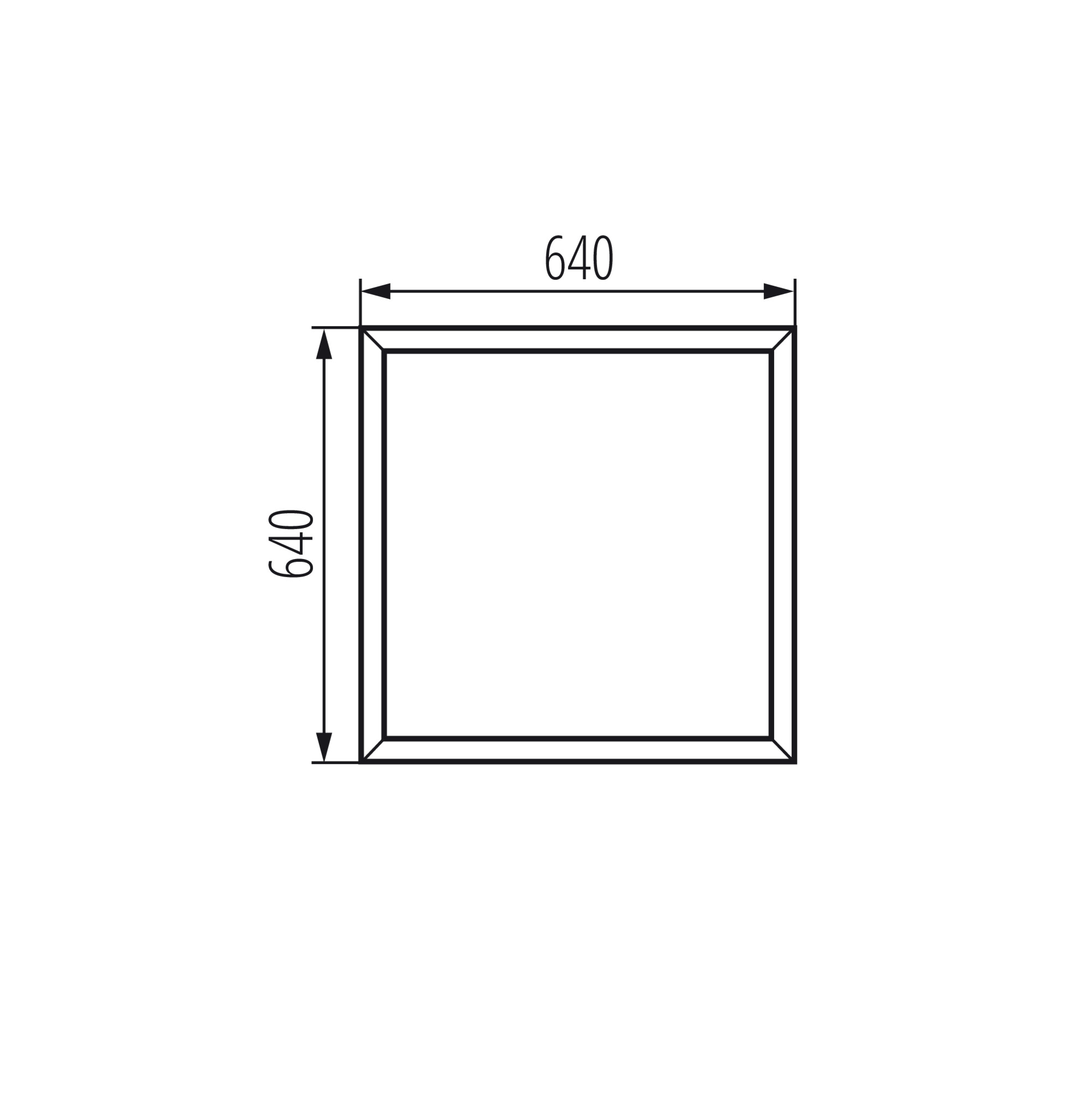 Einbaurahmen Schwarz 64x64 Backlight Panel