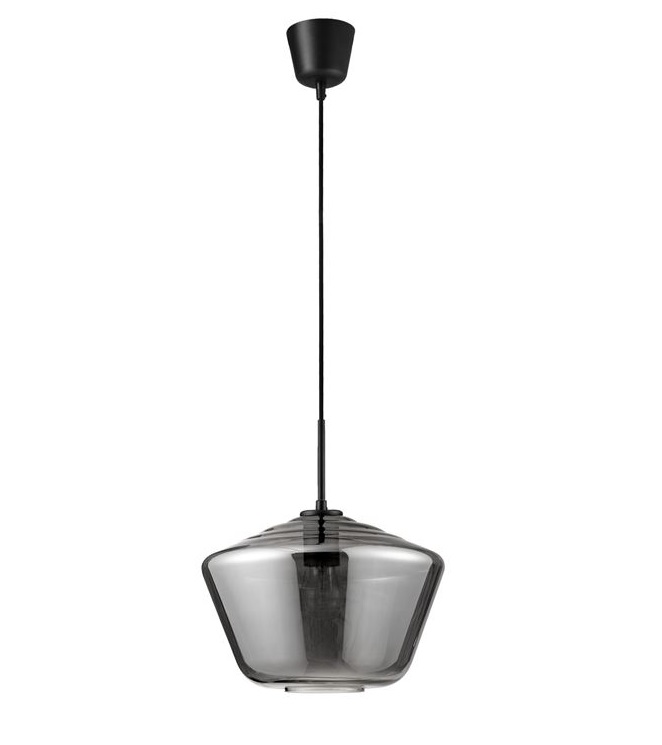 Lampada a sospensione in vetro fumé Ø30