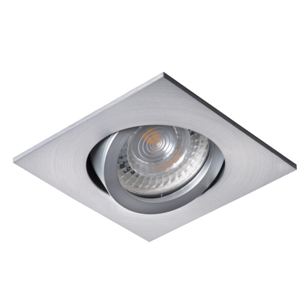 Faretto da incasso GU10 argento 82x82mm orientabile