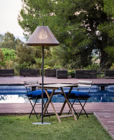 Lampada da terra 195cm Esterno antracite/marrone