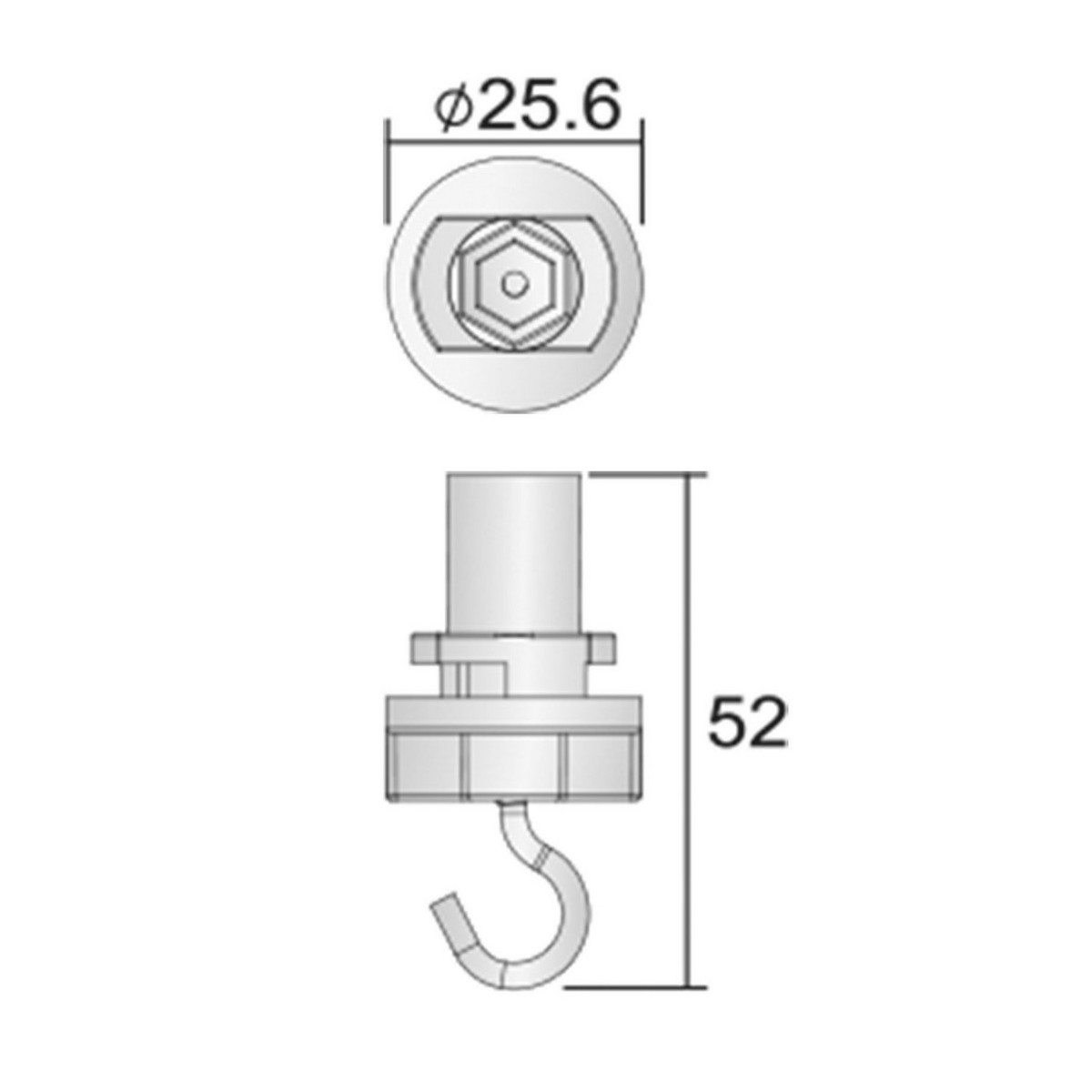 3PH Schilderhaken Weiß