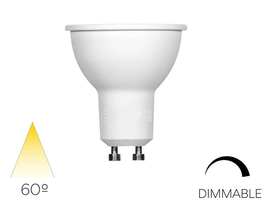 LED GU10 bianco 6W 2700K 60° dimmerabile